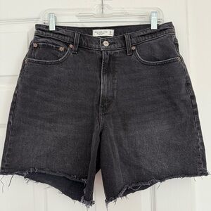 Abercrombie & Fitch Black Washed Denim Jean Shorts